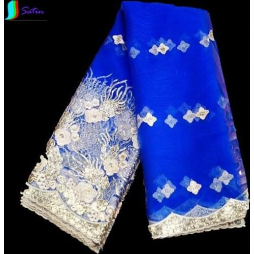 Noble Royal Blue African Lace Fabric, High Quality African Dress Fabric S0668H