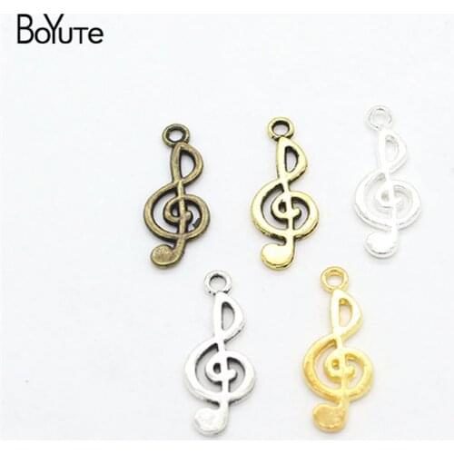 BoYuTe (100 Pieces/Lot) Wholesale Metal Alloy 25*10MM Music Sign Diy Charms Pendant for Jewelry Making
