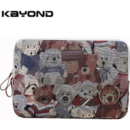 Cute Animal Bear Design Laptop Case Bag Sleeve Cover for Sleeve Case for Macbook Laptop AIR PRO Retina Microsoft Surface