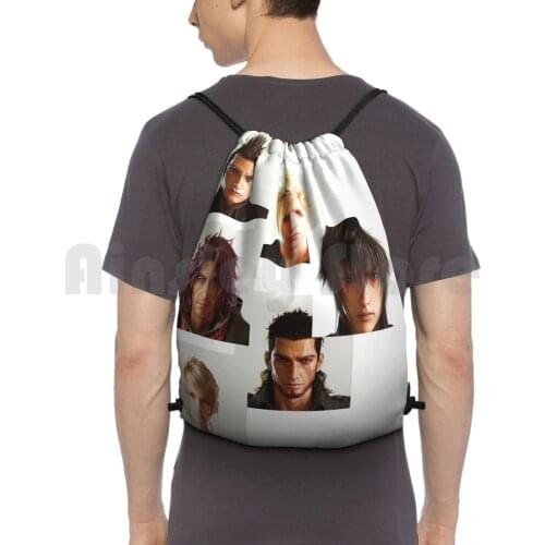 Final Fantasy Xv Backpack Drawstring Bags Gym Bag Waterproof Final Fantasy Xv Noctis Luna Prompto Gladio Ignis Ardyn