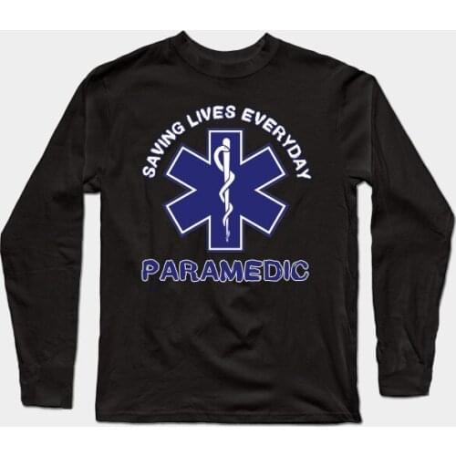 EMS EMT Saving Lives Everyday Paramedic Caduceus Symbol T-Shirt. Summer Cotton O-Neck Long Sleeve Mens T Shirt New S-3XL