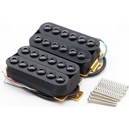 1Set Black High Output Invader Humbucker Ceramic Magnet Electric Guitar Neck and Bridge Pickup