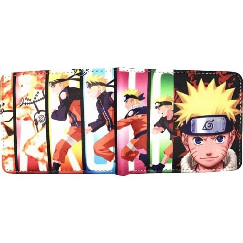 Kakashi Sasuke Black Leaf Village Konoha Ninja Wallet Short Purse With Coin Pocket Card Holder