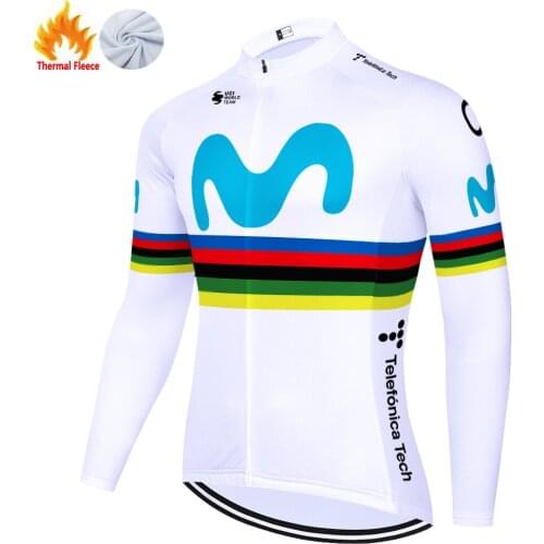Movistar Team long sleeve Cycling jersey maillot ciclismo hombre invierno hombre bicycle winter 2019 maillot bike shirt