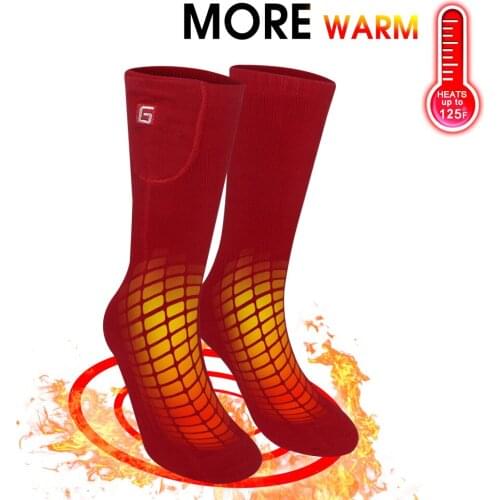 3.7V Rechargeable Heated Warm Socks Kit for Chronically Cold Feet,Thermal Red heated battery heating Socks for Women