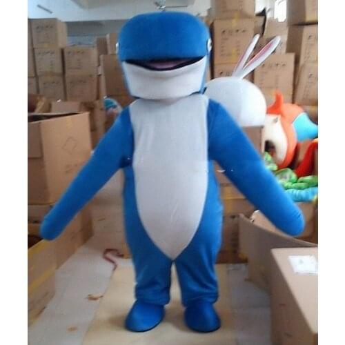 Blue Whale Mascot Costume Suits Cosplay Party Dress Apparel Cartoon Character Birthday Clothes Carnival Halloween Easter Adults