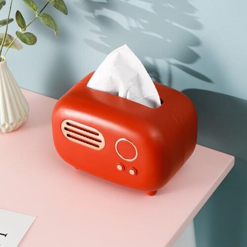 New Multifunctional Tissue Box Household Living Room Pumping Box Retro Imitation Radio Tissue Box Dining Table