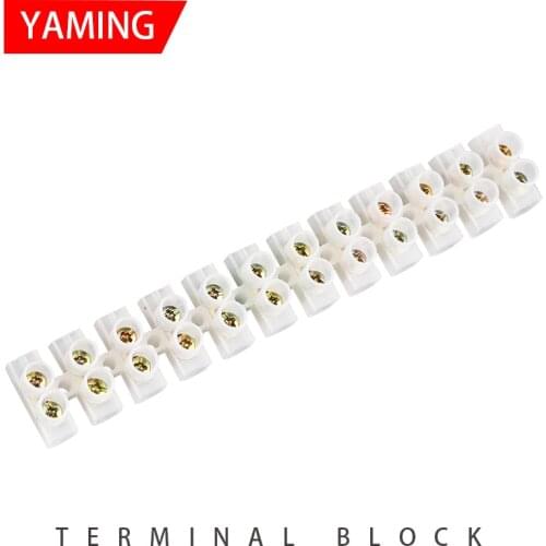Nylon Terminal Blocks 5/10/20/30/60/100A Plastic 12P Bit Wire Connector With Fixed Screws Mounting Wiring X3-1012
