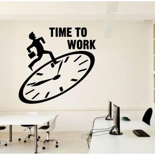Office Wall Decal Idea Teamwork Business Quotes Time To Work Wall Decor Motivational Interior Decals Vinyl Wall Sticker S371