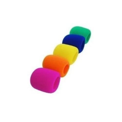 5 Pack Blue/Green/Yellow/Hot Pink/Orange Handheld Stage Microphone Windscreen Foam Cover