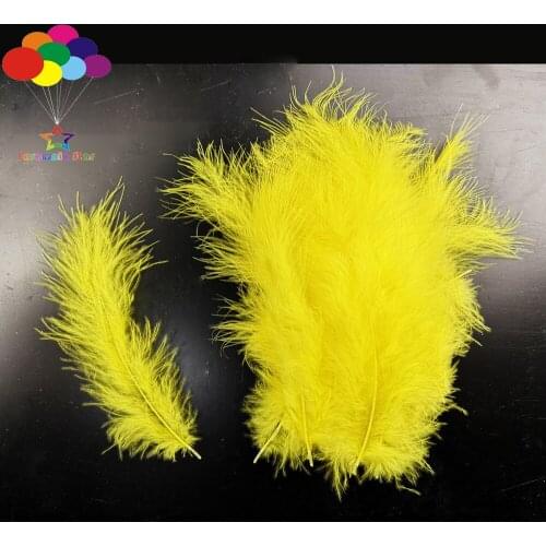 Yellow Macarons Color Turkey Feathers 100 Pcs Diy Fluff Imported for Wave Ball Gift Box Dream Catcher Material