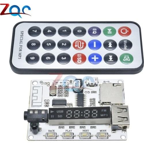 Bluetooth MP3 Decoder Board Decoding Player Module FM Radio USB TF Micro SD LCD Screen IR Infrared Remote Controller LED Digital