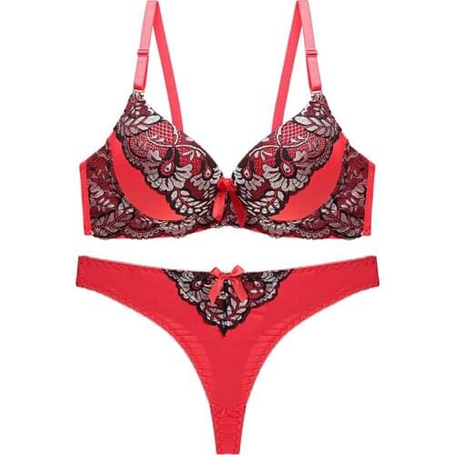 Intimates Sexy Bra Brief Set Luxury Embroidery Push Up Bra Set Women Underwear Set Girl Brassiere Fashion Underwear Set A B C D