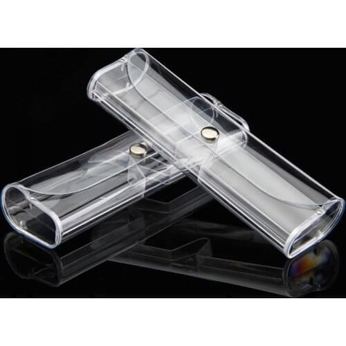 Portable Glasses Box Transparent Plastic Reading Glass Case With Button Home Organize Eco-Friendly Containers For Storage