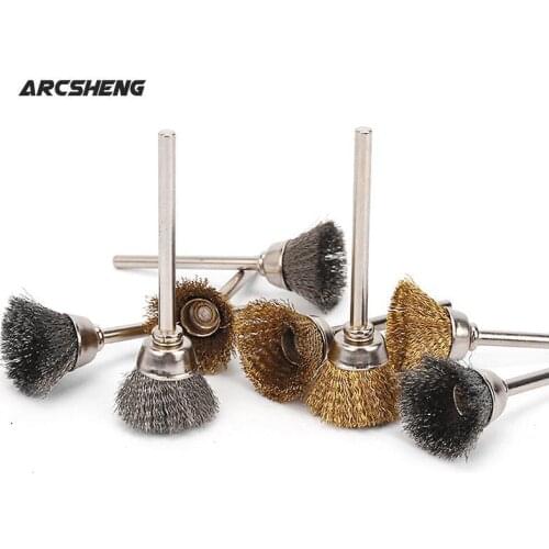 10pcs 16mm Stainless Steel Or Brass Wire Brushes Metal Polishing Brush For Electric Grinder Rotary Tool Dremel Accessories