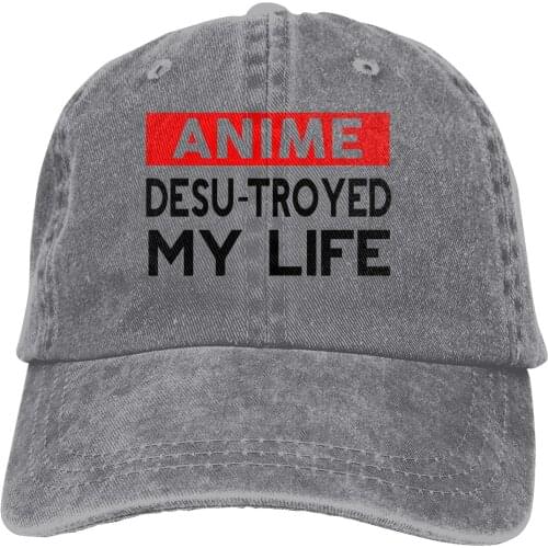 Adjustable Solid Color Baseball Cap Anime Desu-troyed My Life Washed Cotton Attack on Titan Japanese Aniime Sports Woman Hat