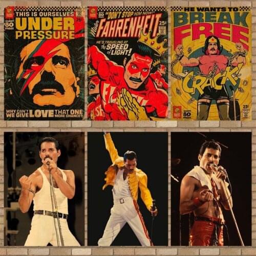 Famous Rock Singer Retro Posters and Prints Nordic Abstract Figure Vintage Canvas Paintings Home Decor Living Room Bedroom