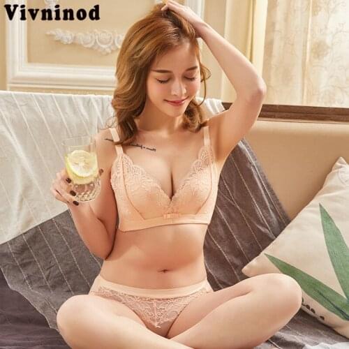 Sexy push up small embroidery bralette Lace Winding Sexy Bra Comfortable Small Chest Convergence Adjustment Medium Thick Cup