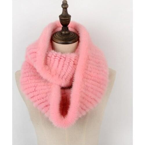 Ring Scarf Womens Real Mink Fur Black Mink Winter Fashion Warmer Ring Scarf 2020 New Fur Mink Women Scarves Autumn