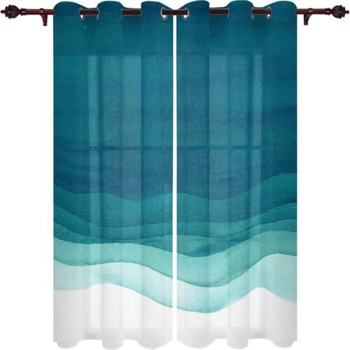 Exquisite Window Curtain Gradient Watercolor Fresh Boys And Girls Bedroom Modern Curtains Baby Room Study Living Room Curtains