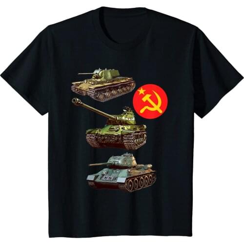 WWII Soviet Red Army Armored IS-2 KV-1 T-34 Tanks T-Shirt. Summer Cotton O-Neck Short Sleeve Mens T Shirt New S-3XL