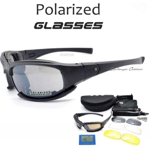 Sport Shooting glasses 4Lenses Sunglasses Military Tactical Goggles UV400 Protector Shooting Glasses Durable Goggle