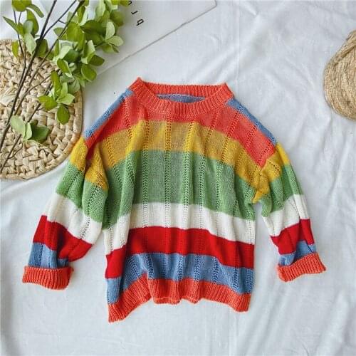 Toddler Girls Sweaters Fashion Korean Color Hollow Knit Sweater For Girl Kids Clothing 1 2 3 4 5 Years Baby Girl Pullover 2020
