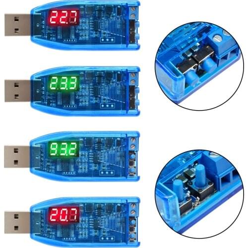 DC-DC 5V to 3.3V 9V 12V 24V USB Power Supply Module Board Red Green Display Voltage Up Step Up Step Down Boost Buck Converter