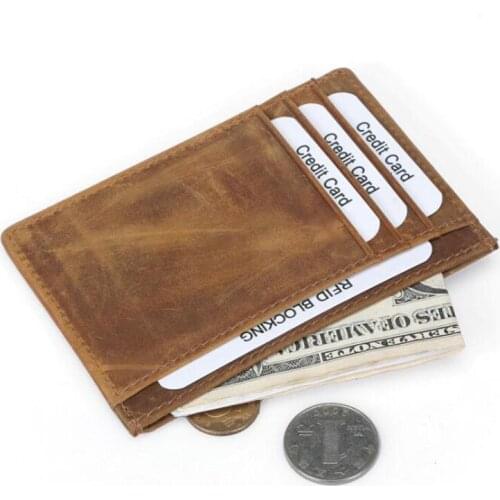 Vintage PU Leather Wallets High Quality Credit Card Holder Anti-theft Card Magnetic Personality Portable Wallet