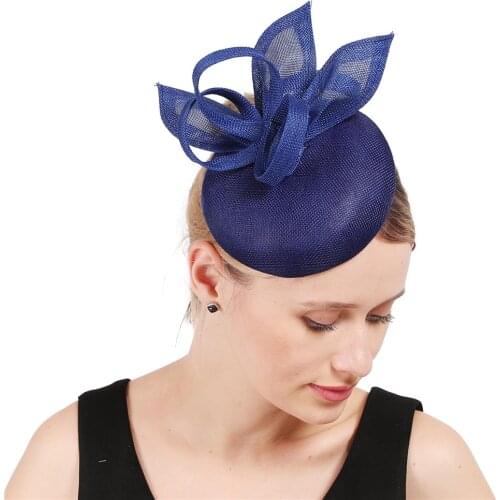 Fascinator Royal Blue Headwear Event Occasion Hats Womens Bridal Imitation Sinamay For Kentucky Derby Church Wedding Party Race