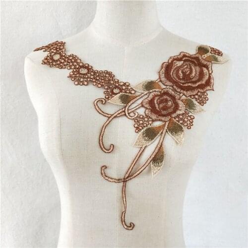 High quality Lace fabric Embroidered Lace 3D flower Laces collar Everything for sewing Lace Craft materials Dress Accessories