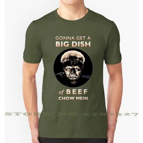 Gonna Get A Big Dish Of Beef Chow Mein Black White Tshirt For Men Women Wolfman The Wolfman Lon Chaney Jr Warren Zevon