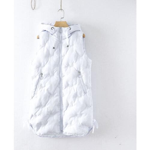 Plus Size Sky Blue Black Khaki Sleeveless Coat Women Loose Hooded Jackets 2021 New Winter Casual Ladies Soft Vest Coats Female