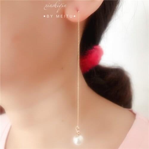 High Quality Pearl Earrings Genuine Natural Freshwater Pearl gold Earrings Long tassels Jewelry For woman Wedding Gift