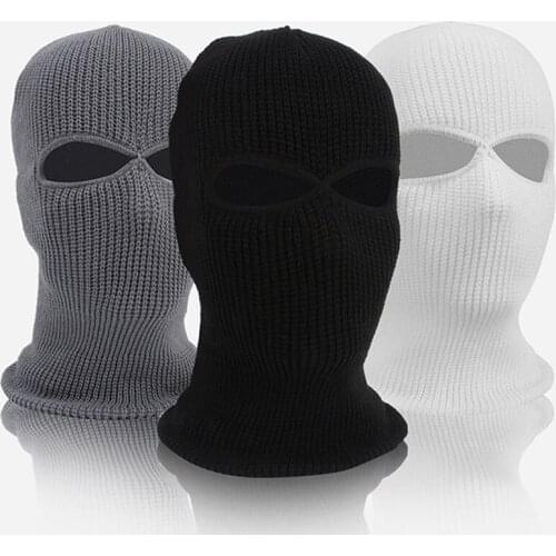 Winter Full Face Cover Mask 2 Hole Balaclava Knit Hat Army Tactical CS Winter Ski Cycling Mask Beanie Hat Scarf Warm Face Masks