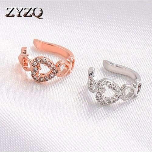 ZYZQ 2021 ins New Korean Simple Love Clip Earrings For Women 1PC Temperament No Pierced Earrings Fashion Anniversary Jewelry