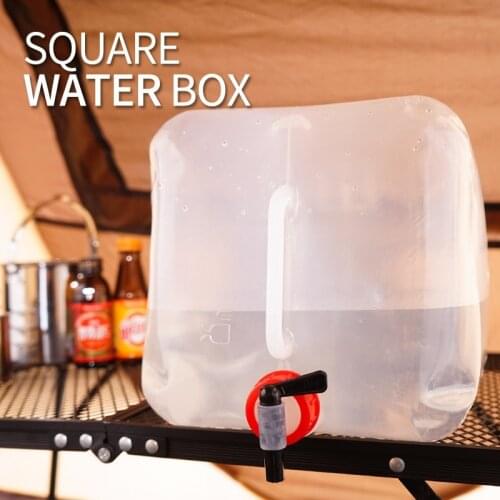 10L~20L Outdoor Foldable Drinking Bucket Large Capacity Camping Soft Kettle Tours Portable Water Bag Plastic Water Box Water-Tap