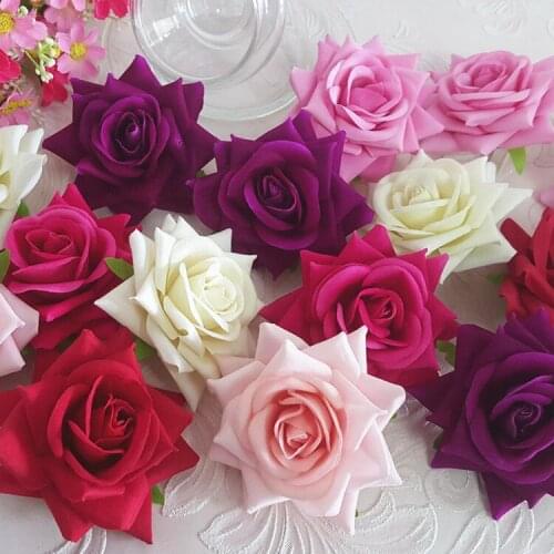 10pcs/lot 8cm Artificial Rose Flowers head For Wedding Car Decorative wedding Rose Scrapbooking Craft Flores simulation flower