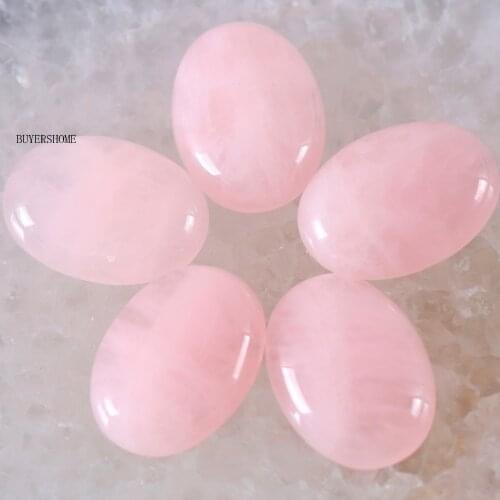 18x25MM&15x20MM CAB Cabochon 5Pcs Oval Natural Stone Bead For Making Necklace Bracelet Earrings Pink Crystal K573