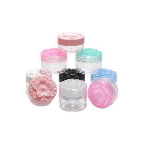 20pcs 50pcs 10g 15g 20g Plastic Empty Cosmetic Jar Pot Travel Portable Eyeshadow Makeup Face Cream Container Bottle Sample Pots
