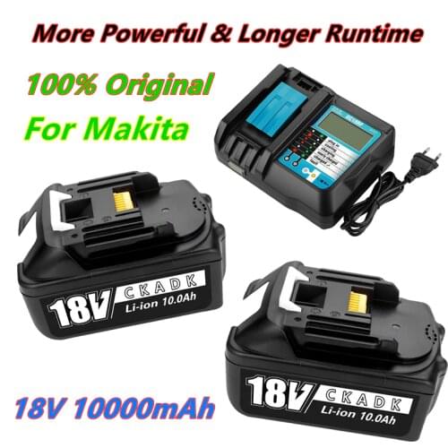 2021 BL1860 Rechargeable Battery 18V 10000mAh Lithium ion for Makita 18v 10.ah Battery BL1840 BL1850 BL1830 BL1860B LXT+charge