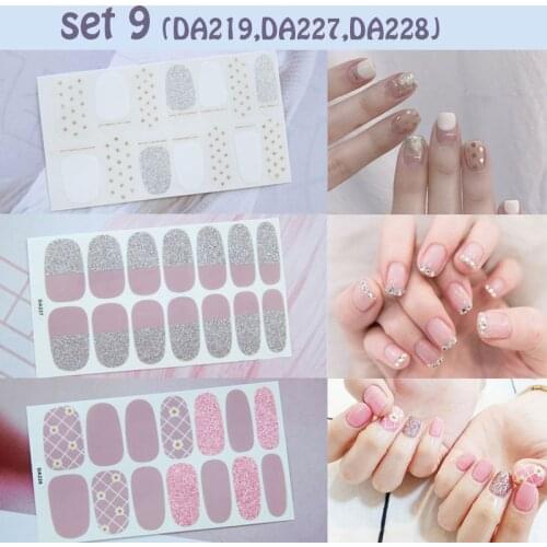 Lamemoria 3pcs Nail Art Sticker Lattice Fragment Love Heart Pattern Self-adhesive Paper Waterproof Non-toxic Manicure Decal