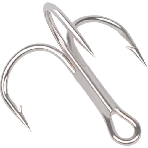 New 50 Pcs Fishing Hook High Carbon Steel Sharp Treble Hooks Fishhook Tackle