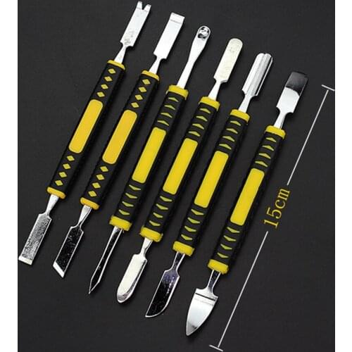 6pcs Dual-End Pry Bar Crowbar Prying Tool Opening Repair for iPhone Screen Tablet PC Disassembly Mobile Phone Repair Spudger Set