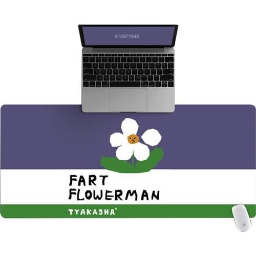 XXL Office Computer Desk Mat Table Keyboard Big Mouse Pad White Flowers Laptop Cushion Desk Non-slip Mat Gamer Mousepad Mat