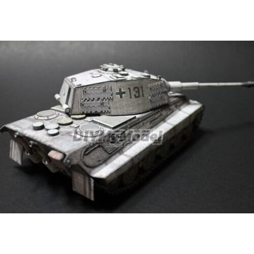 DIYMyModel 1:35 Scale WW2 Germany Winter Painting Tiger II Heavy Tank Paper Model Kit Handmade Toy Puzzles