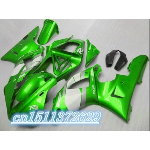 Dor-Fairing Fit Fits For YZF1000 R1 2000-2001 YZF 1000R1 00-01 green Silver D