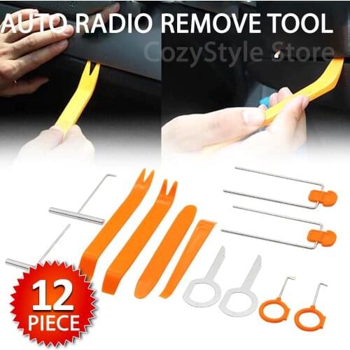 12 Pcs Portable Auto Radio Panel Trim Removal Tool Car Door Clip Dash Disassembly Installer Pry Kit Repair Hand Cockpit Accessor