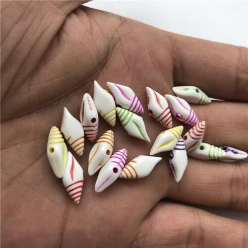 30pcs mixed batch of olive shape loose beads connection spacer beads for jewelry making DIY bracelet necklace accessories