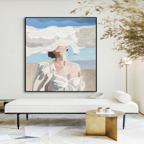 Large Size 100% Hand Painted Oil Painting On Canvas Pop Art Gilr Art Canvas For Living Room And Bedroom No Framed Decorations